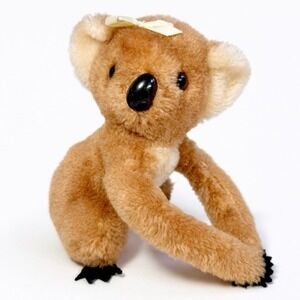 Vintage 1978 R Dakin Koala Plush Stuffed Animal Arms Hugging Yellow Bow 6"